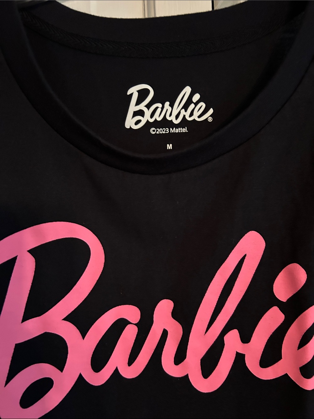 Barbie Black Nightgown with Hot Pink Script Logo - Picture 3 of 4